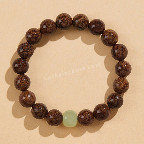 Golden Sandalwood Beads Hetian Jade Bracelet