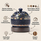 AC110V AC220V Ceramic Electric Incense Burner With LED Light
