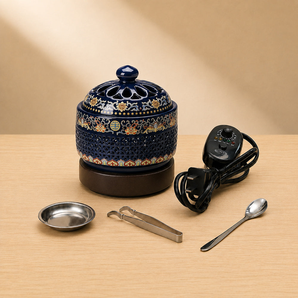 AC110V AC220V Ceramic Electric Incense Burner With LED Light