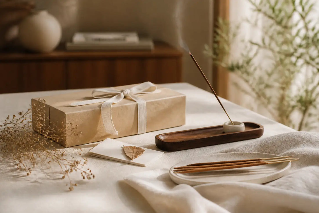 Gift-ready incense and home fragrance setting