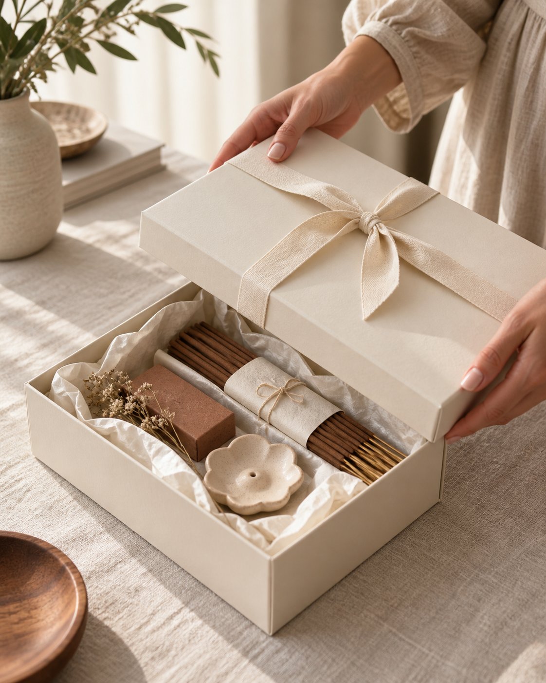 An elegant incense ritual gift set